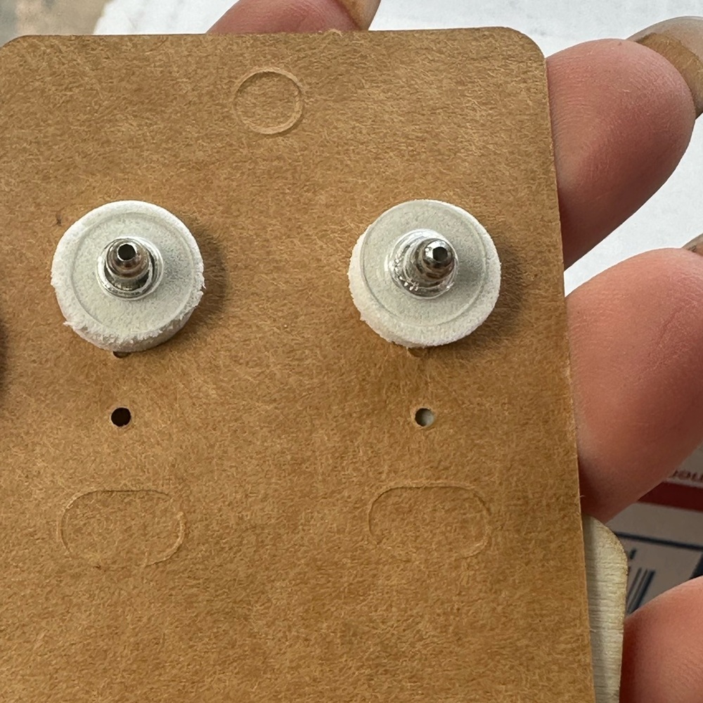Wooden Cow Tag Earrings - Picture 3 of 4